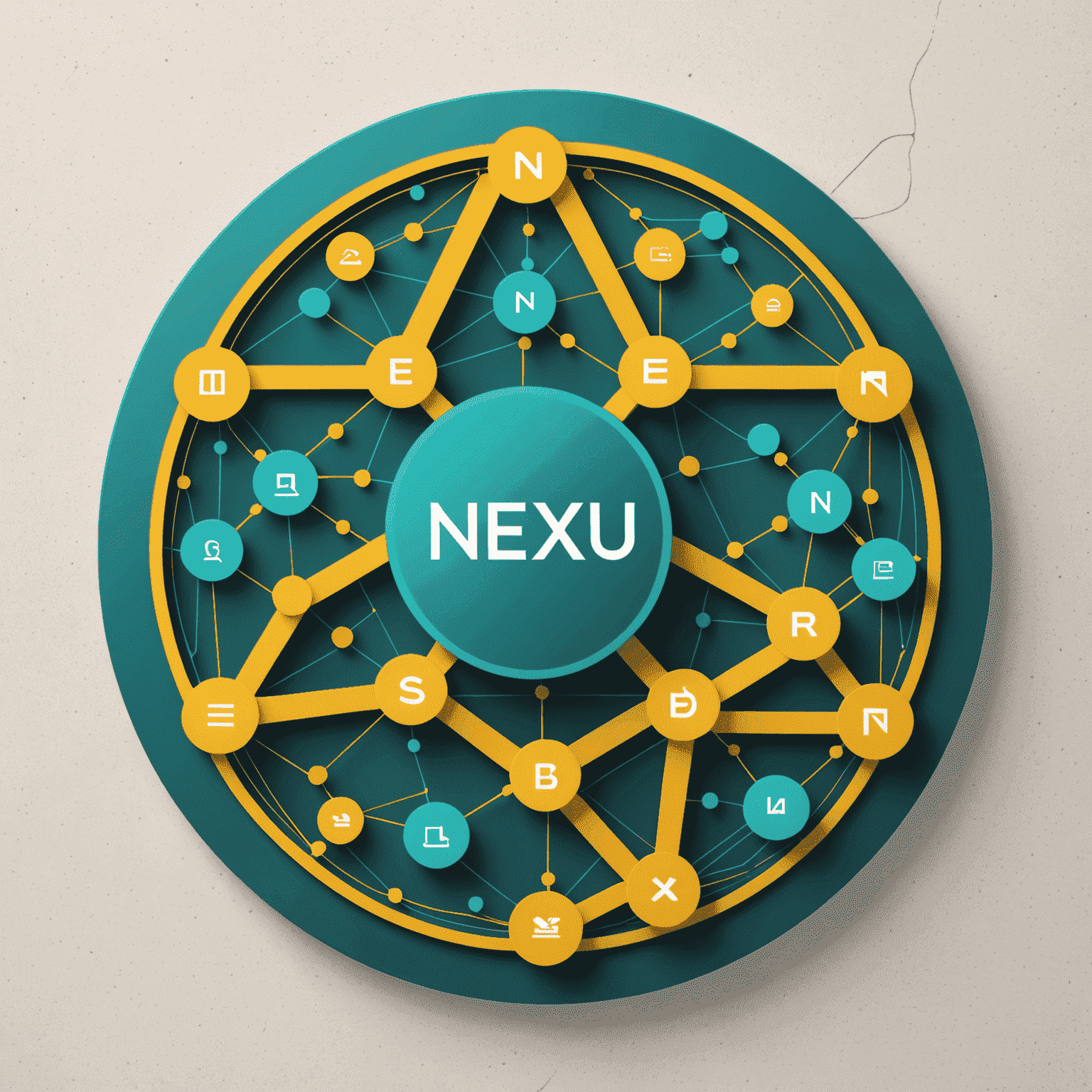 NexusPlan SA logo featuring a stylized nexus of connections in teal and yellow, symbolizing smart financial connections