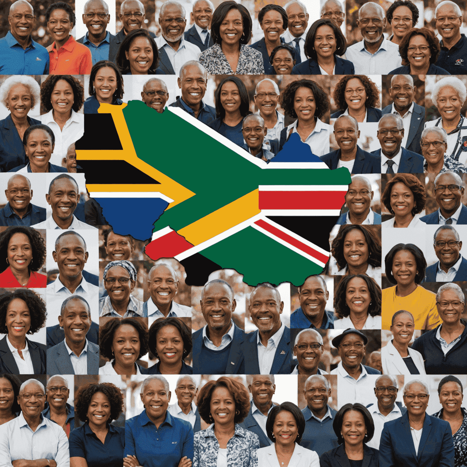 Montage of diverse South African individuals and groups celebrating achievements, with NexusPlan SA logo subtly integrated